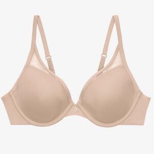 ThirdLove Classic Contour Plunge Bra- Underwire- Molded Cups- Gold Charm